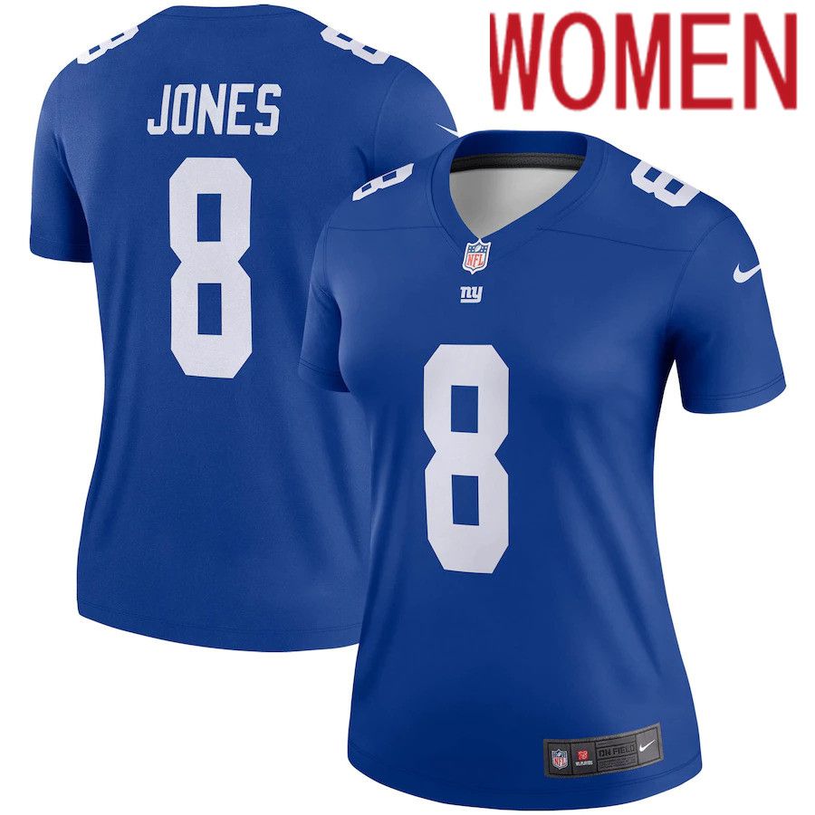 Women New York Giants #8 Daniel Jones Nike Royal Legend NFL Jersey